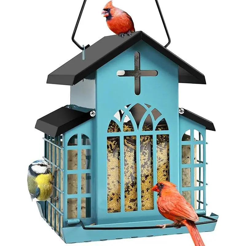 #Summervibes #Petlovers Wildpark 5LB Church Metal Hanging Bird Feeder for Outdoors, Weatherproof Suet Feeders for outside Hanging, Large Bird Feeders Great for Attracting Finch, Woodpecker and More Wild Birds-White Tiktokshopspringglowup