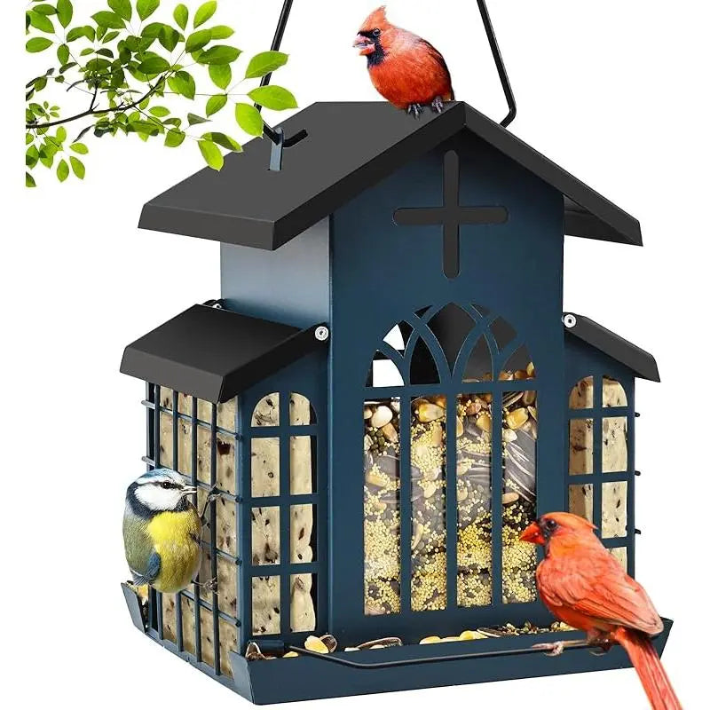 #Summervibes #Petlovers Wildpark 5LB Church Metal Hanging Bird Feeder for Outdoors, Weatherproof Suet Feeders for outside Hanging, Large Bird Feeders Great for Attracting Finch, Woodpecker and More Wild Birds-White Tiktokshopspringglowup
