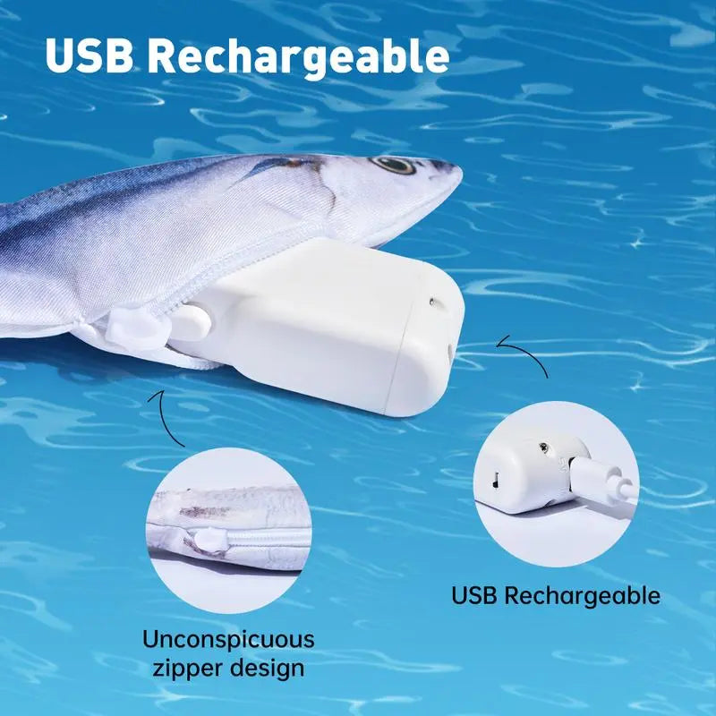 Ultra-Realistic Interactive Cat Toy Set - 3 Pack of Flopping Fish with Rechargeable Tap-Activated Flapping Modes, Featuring Sardine, Saury, and Yellow Croaker, 7.1 Inches, Includes Catnip - Ideal for All Cat Breeds