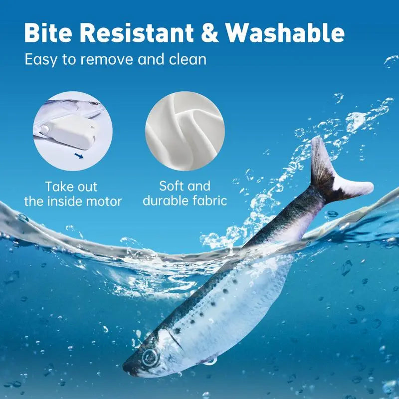 Ultra-Realistic Interactive Cat Toy Set - 3 Pack of Flopping Fish with Rechargeable Tap-Activated Flapping Modes, Featuring Sardine, Saury, and Yellow Croaker, 7.1 Inches, Includes Catnip - Ideal for All Cat Breeds