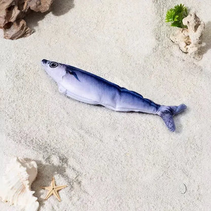 Ultra-Realistic Interactive Cat Toy Set - 3 Pack of Flopping Fish with Rechargeable Tap-Activated Flapping Modes, Featuring Sardine, Saury, and Yellow Croaker, 7.1 Inches, Includes Catnip - Ideal for All Cat Breeds